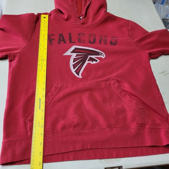 Majestic NFL Football Atlanta Falcons Hoodie Sweatshirt Red Size Medium - Picture 11 of 12
